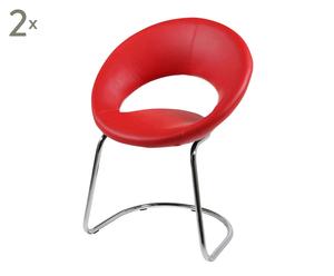 Freischwinger-Stühle Rachel, 2 Stück, rot, B 61 cm