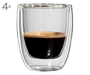 Doppelwandige Espresso-Gläser Roma, 4 Stück, H 7 cm
