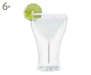 Doppelwandige Margarita-Gläser Bloo Margarita, 6 Stück, H 17 cm