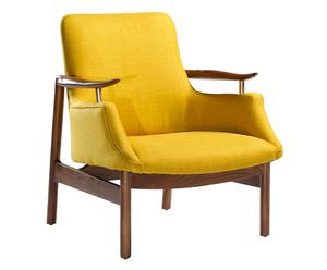 Lounge-Stuhl Tycho, braun/gelb, B 71 cm