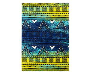 Teppich Amy, blau/schwarz/gelb, 80 x 150 cm