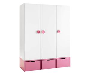 Kinder-Kleiderschrank Larissa, weiß/pink, B 150 cm