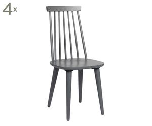Stühle Lotta, 4 Stück, grau, B 43 cm