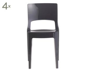 Stühle Isy, 4 Stück, anthrazit, B 45 cm