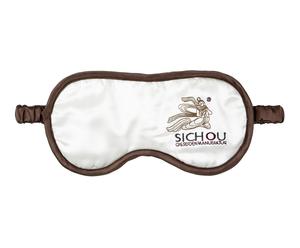 Seiden-Schlafmaske Sichou, weiß/braun, L 15 cm
