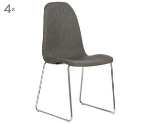 Polsterstühle Bucura (4er-Set), anthrazit, H 90 x B 46 cm