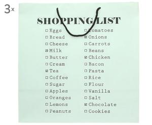 Tüte Shopping List (3er-Set), weiß, B 37 x H 37 cm