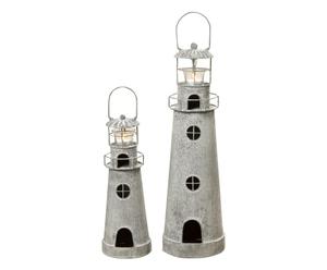 Laternene-Set Leuchtturm, 2-tlg.