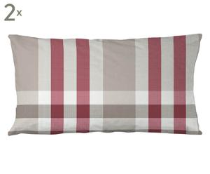 Kissenbezüge Beverly, 2 Stück, grau/rot/weiß, 40 x 80 cm