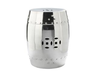 Handfertigter Hocker Leslie, silber