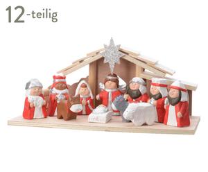 1x Terr.Krippenset Holzhaus 11Fig, 596459
