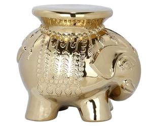 Beistelltisch Elephant aus Keramik, goldfarben, B 50 cm