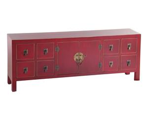 Sideboard Erol, rot/goldfarben, B 130 cm