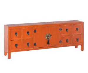 Handgefertigtes Sideboard Melinda, orange, B 130 cm