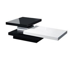 Table basse modulable BUDAPEST, Noir et blanc – L95