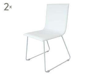 Stühle CORETTO, 2 Stück, stapelbar, weiß