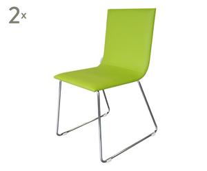 Stühle CORETTO, 2 Stück, stapelbar, grün