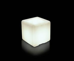 Leuchtender Beistelltisch Cubo, weiß, B 43 cm