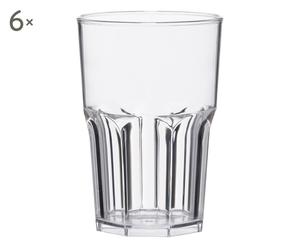 Set di 6 bicchieri in polipropilene trasparente - 40 cl
