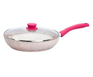 Padella con coperchio in quarzi di granito Stonerose fucsia - d 28 cm