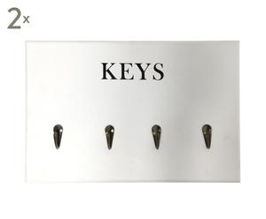 Wandschlüsselbretter Schlüsselmoment, 2 Stück, Weiß/Schwarz/Bronzefarben, B 44 cm