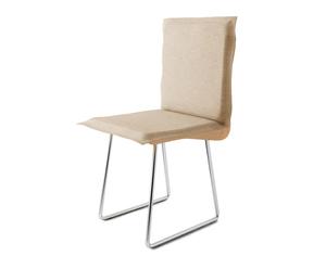 Handgefertigter Stuhl Organique Vol.1, beige/silberfarben