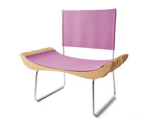Handgefertigter Stuhl Organique Vol.2, lila/silberfarben