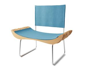 Handgefertigter Stuhl Organique Vol.2, blau/silberfarben