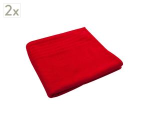 Set de 2 toallas de ducha Waves – Rojo
