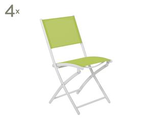 Set de 4 sillas plegables Alessio - verde lima