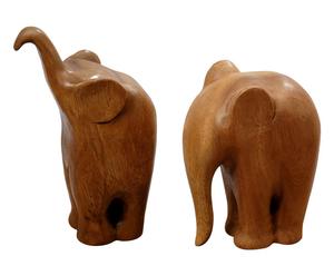 Set de 2 elefantes decorativos de madera de acacia