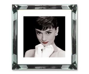 Foto Audrey Hepburn labios rojos con marco de espejo – 47x47