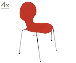 Set de 4 sillas Banko – rojo