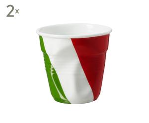 SET DE 2 TAZAS DE CAFÉ ESPRESSO bandera Italia - MULTICOLOR