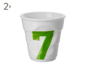 SET de 2 tazas DE CAFÉ espresso 7 – blanco y verde