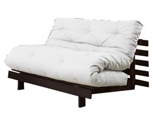 Sofá cama multifuncional - marrón oscuro y blanco