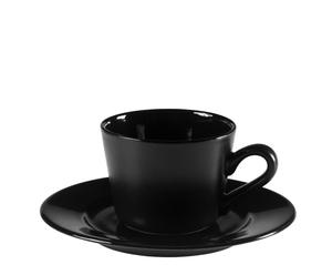 Taza de té y platillo Arenito - negro