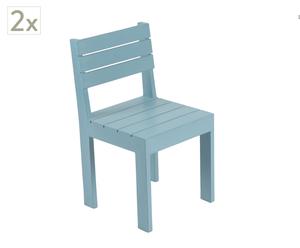 Set de 2 sillas de madera azul