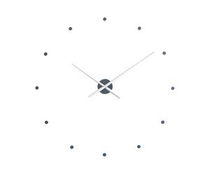 Reloj de pared Oj mini con agujas plateadas – gris