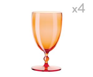 Set de 4 copas de agua Glam – naranja