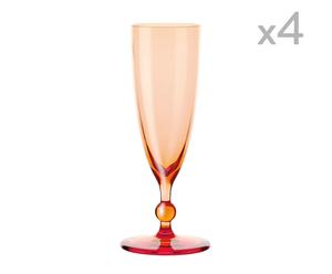 Set de 4 copas de champán Glam – naranja