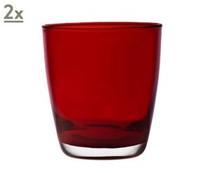 Set de 2 vasos Badalona - rojo rubí