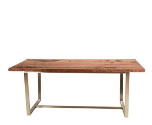 Mesa de comedor de madera y acero - natural y plateado