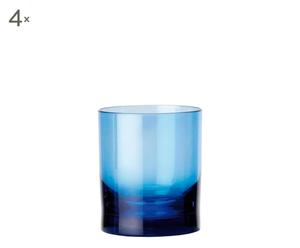 Set de 4 vasos de tritan, bajo – Azul