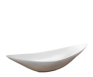 Centro de mesa de resina canoa, grande – blanco