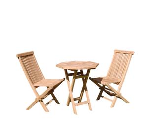 Set de 1 mesa octogonal y 2 sillas plegables