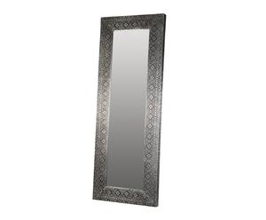 Espejo de madera envejecida – negro y plata