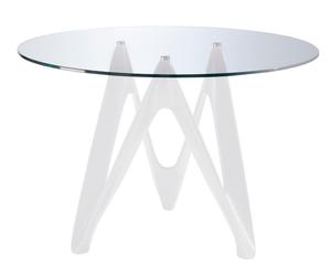 Mesa de comedor en cristal y fibra de vidrio I - blanca