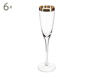Set de 6 copas de champagne Elegance - oro