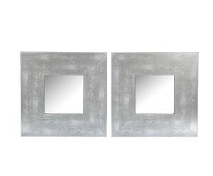 Set de 2 espejos en DM, gris 43x43 cm
